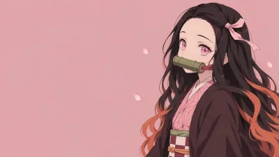 Nezuko Beneath Drifting Sakura