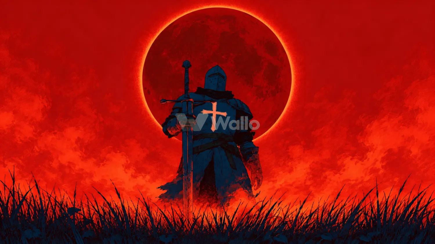 Knight Beneath the Crimson Eclipse