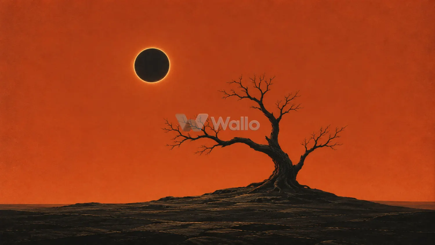 Lone Tree Beneath the Eclipse
