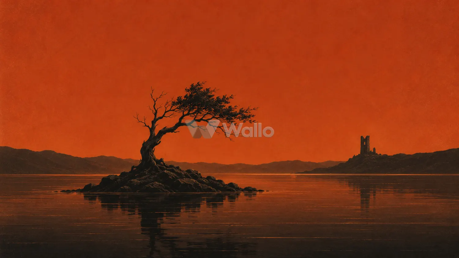 Lone Tree and Distant Ruin