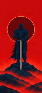 Knight beneath the crimson eclipse