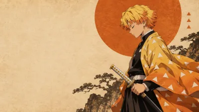 Zenitsu Beneath a Burnt-Orange Sun