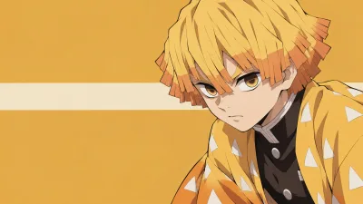 Determined Zenitsu in Ochre