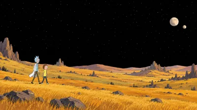 Rick and Morty's Moonlit Alien Meadow