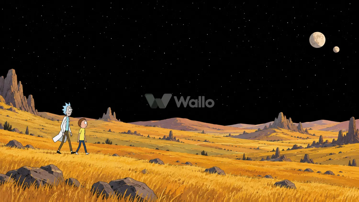Rick and Morty's Moonlit Alien Meadow