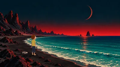 Matte Retro Animation Landscape