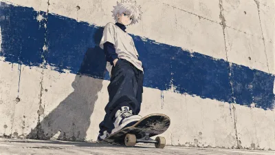 Killua’s Ultramarine Skateboard Stance