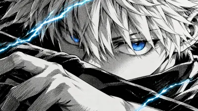 Killua’s Electric Cyan Glare