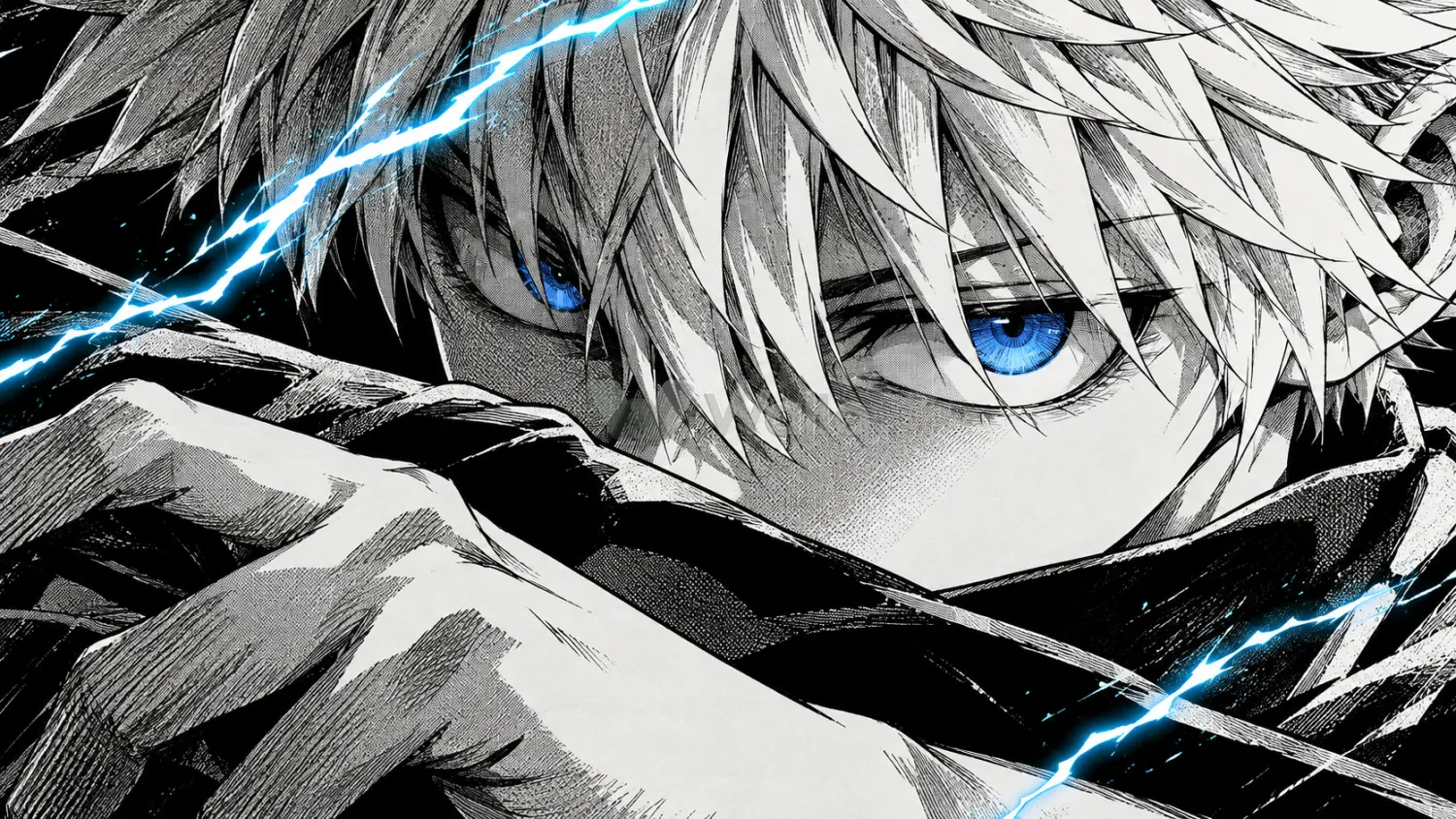 Killua’s Electric Cyan Glare