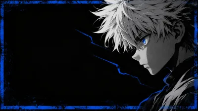 Killua’s Electric Blue Side Profile