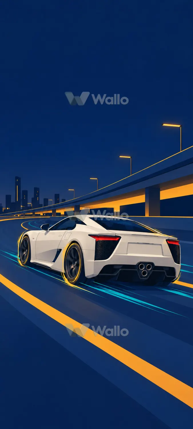 Matte Racing Car on a Winding Road