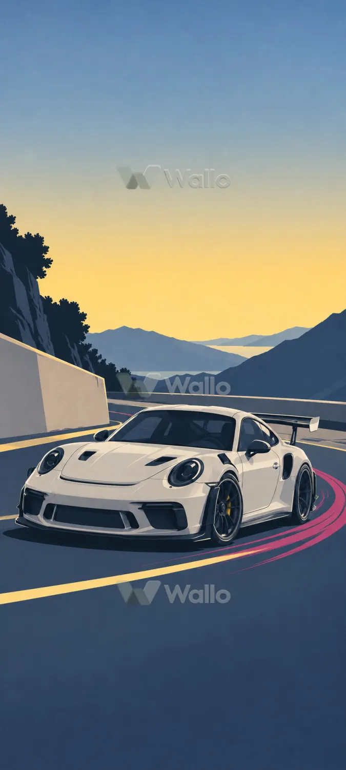 Matte Race Car on a Seamless Road