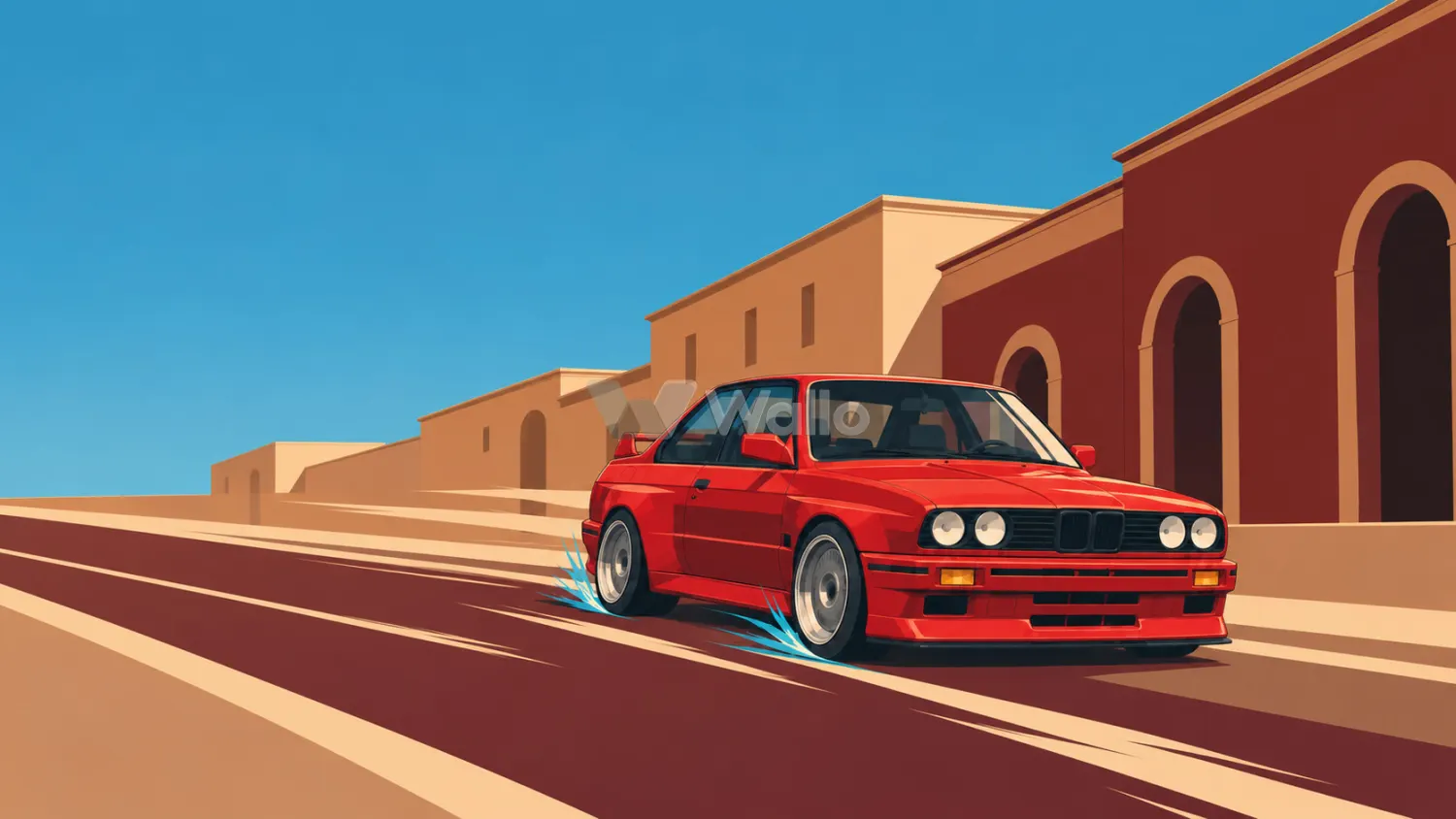 Cel-Shaded Retro Racer on an Open Road