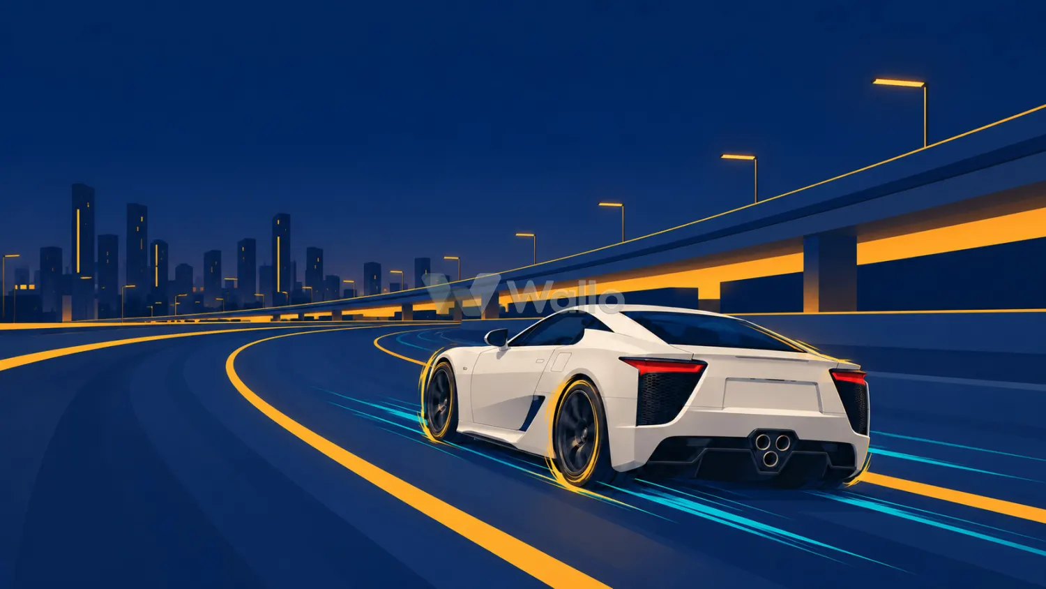 Retro Race Car on a Clean Road