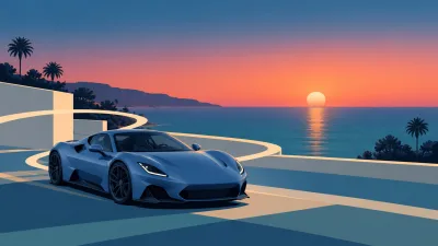 Matte Retro Coupe in Motion