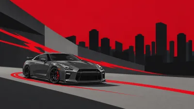 Retro Racer in a Clean Cel Landscape