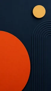 Abstract Orange and Gold Circles