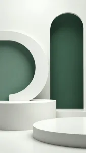 Minimalist Green Geometric Arch