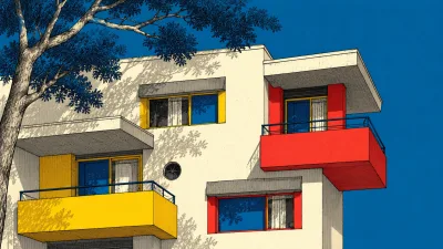 Ink Balconies in Red and Yellow