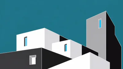 White and Grey Cubic Skyline