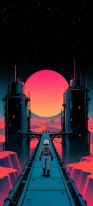 Astronauts on a Retro Coral Planet