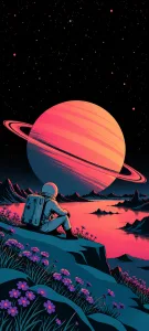 Retro Astronauts on a Coral Alien World