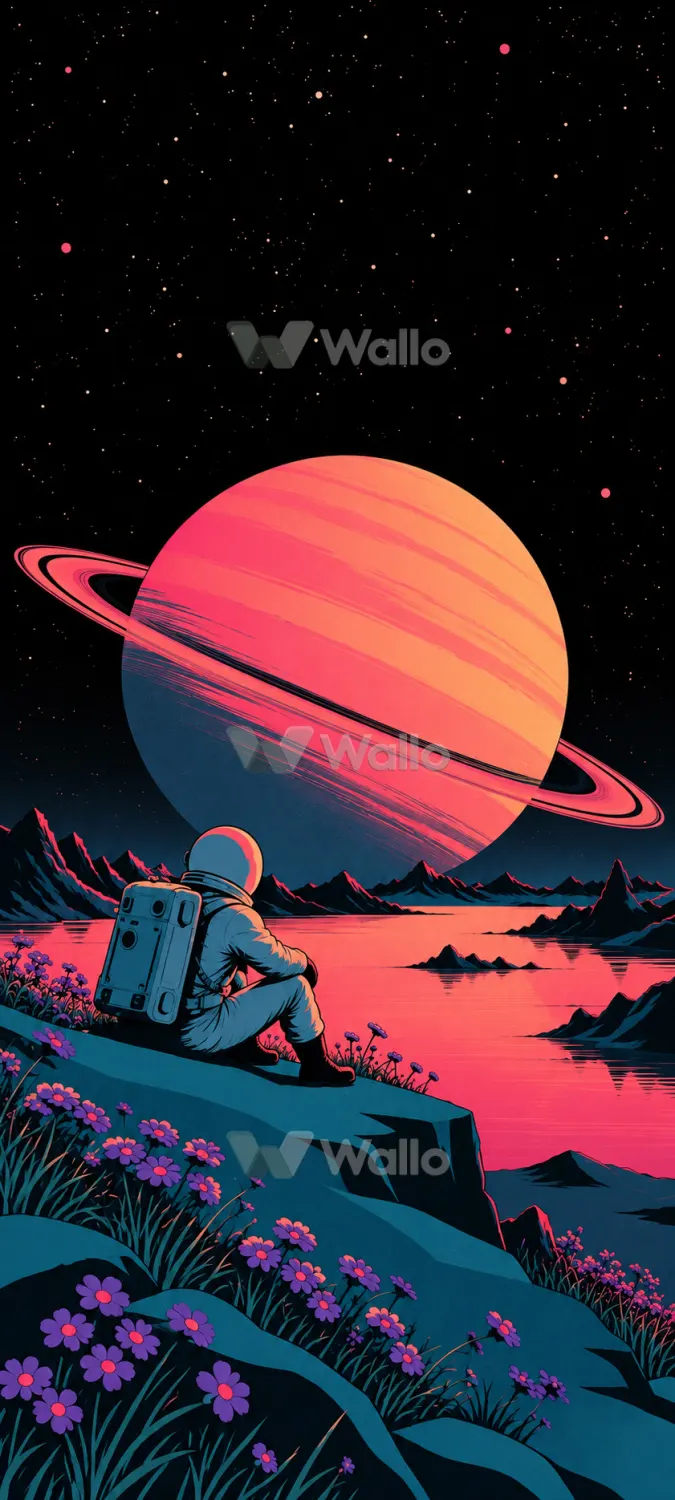 Retro Astronauts on a Coral Alien World