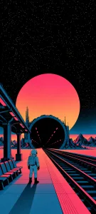 Retro Astronauts on a Coral Alien World