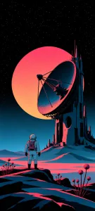 Retro Astronauts in a Coral Alien World