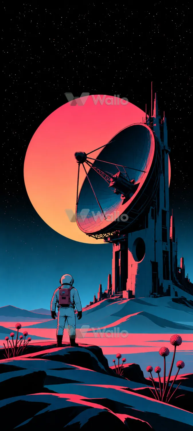 Retro Astronauts in a Coral Alien World