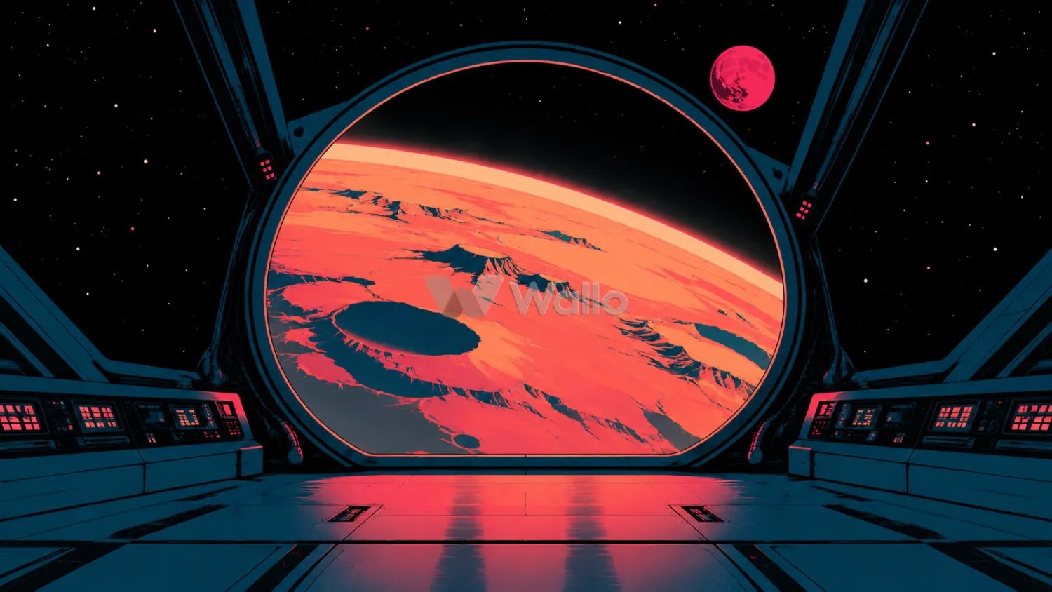 Seated Robot Beneath Alien Planets