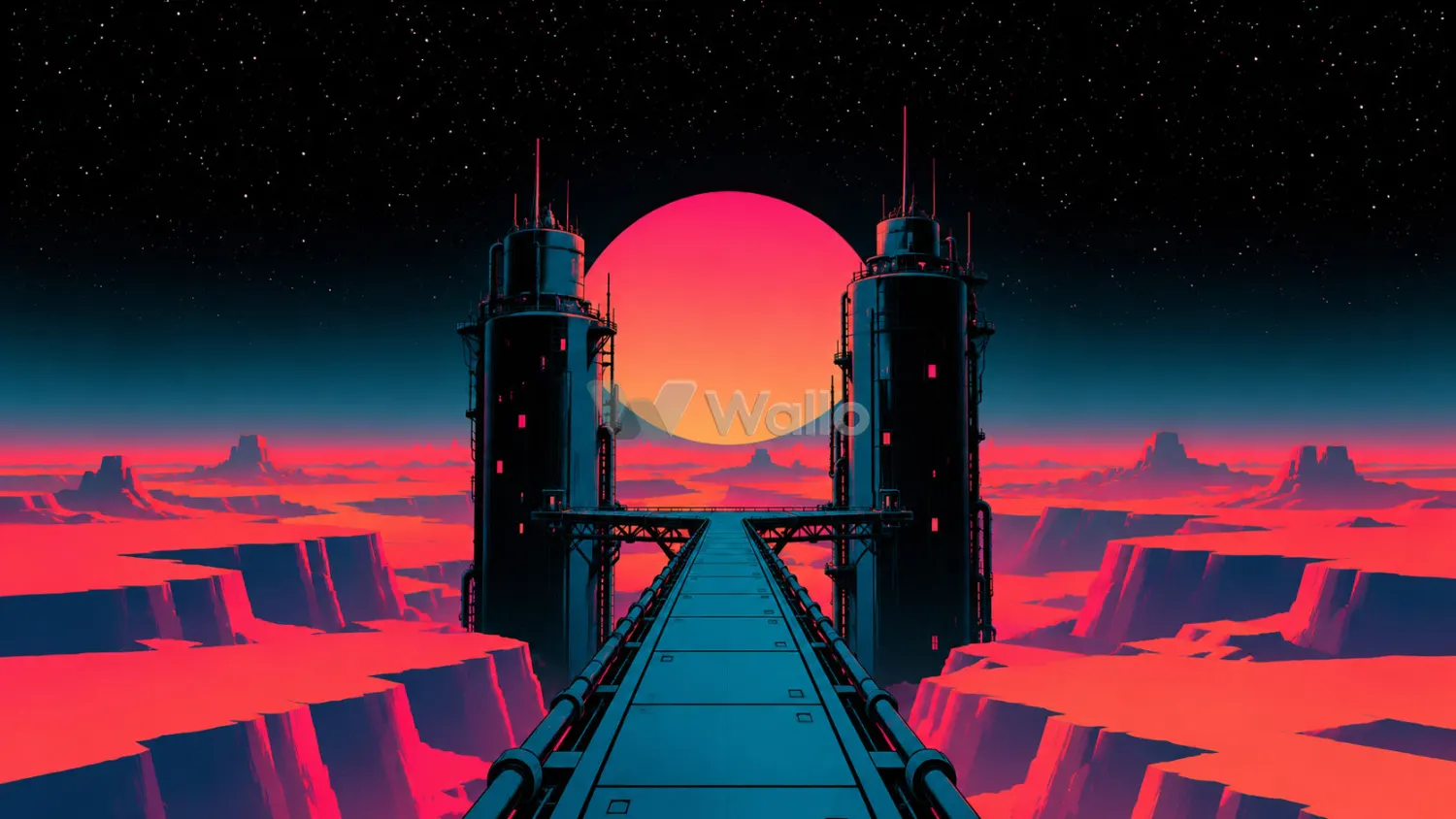 Giant Seated Robot Under Starry Skies