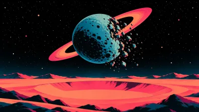 Giant Seated Robot Under Starry Skies 6