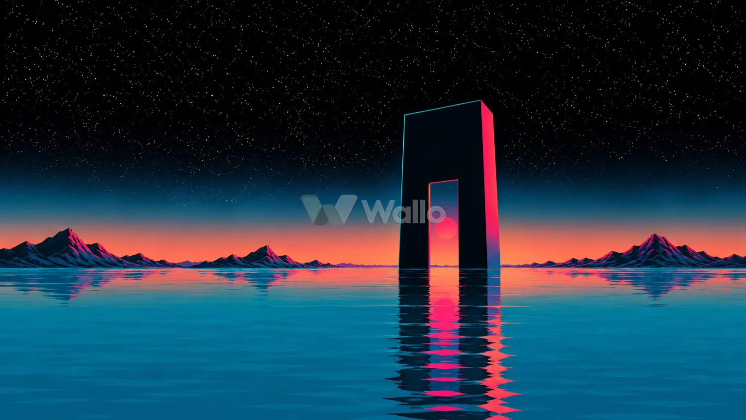 Colossal Seated Robot Beneath a Starry Sky