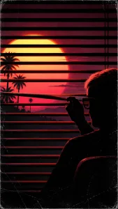 Sunset Through Venetian Blinds