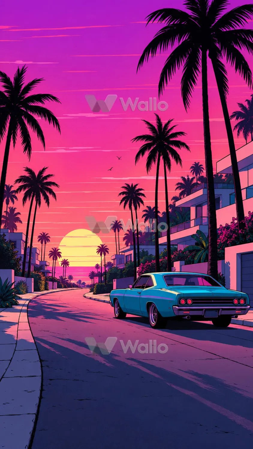 Turquoise Coupe on Palm Avenue