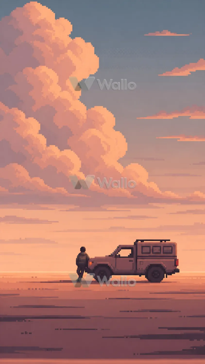 Peach Clouds and Pickup