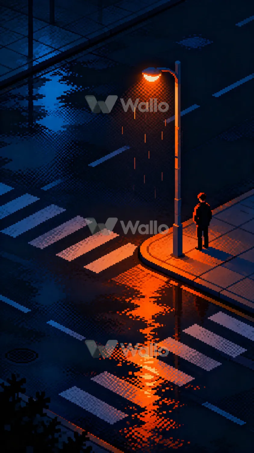 Rainy Orange Crosswalk