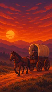 Sunset Covered Wagon