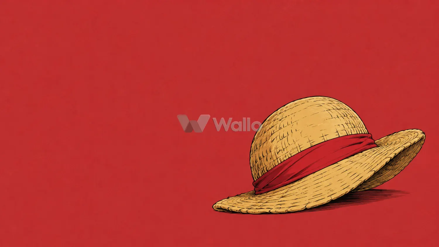 Luffy’s Straw Hat on Faded Red