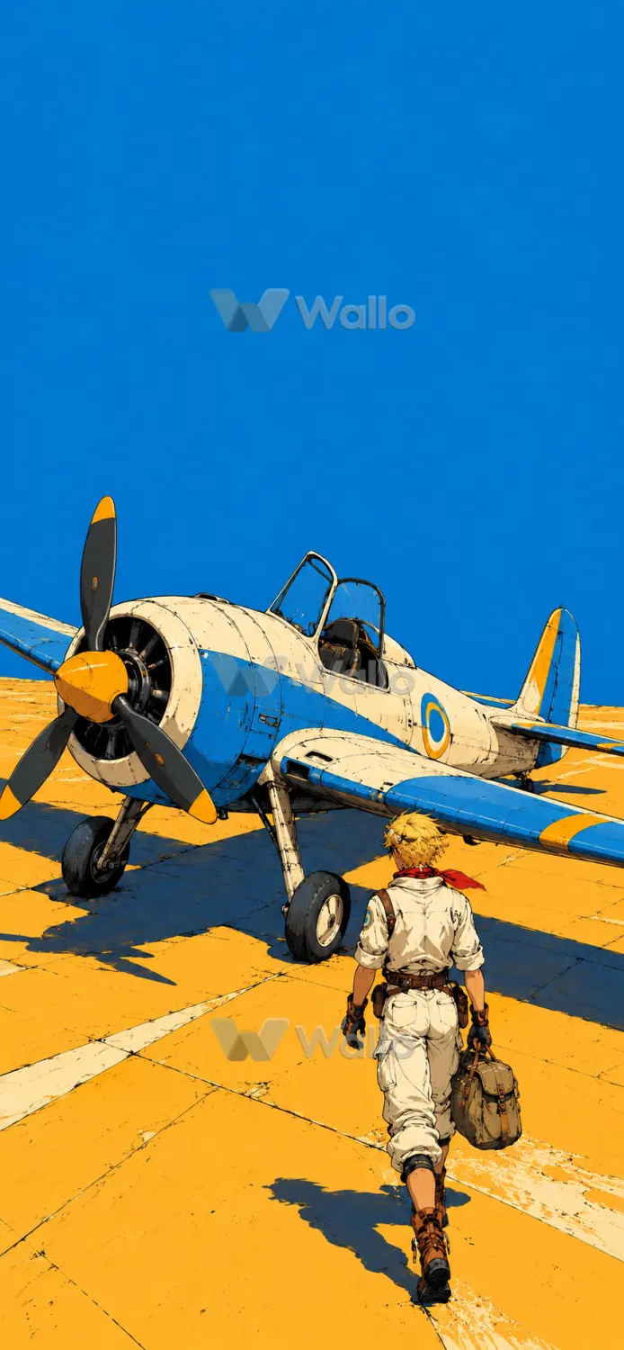 Retro Anime Journey Beneath an Endless Sky
