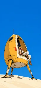 Retro Anime Cruiser Under Open Sky