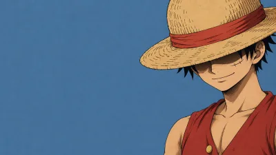 Luffy in Minimal Dusty Blue