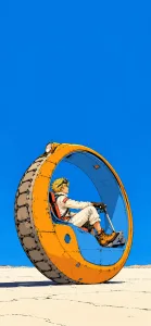 Retro Anime Vehicle Under Open Sky