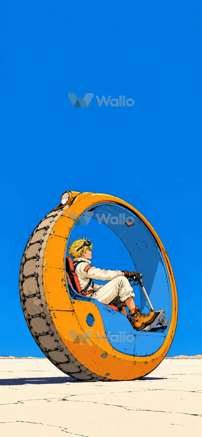 Retro Anime Vehicle Under Open Sky