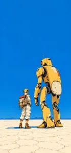 Retro Anime Vehicle Beneath Open Sky