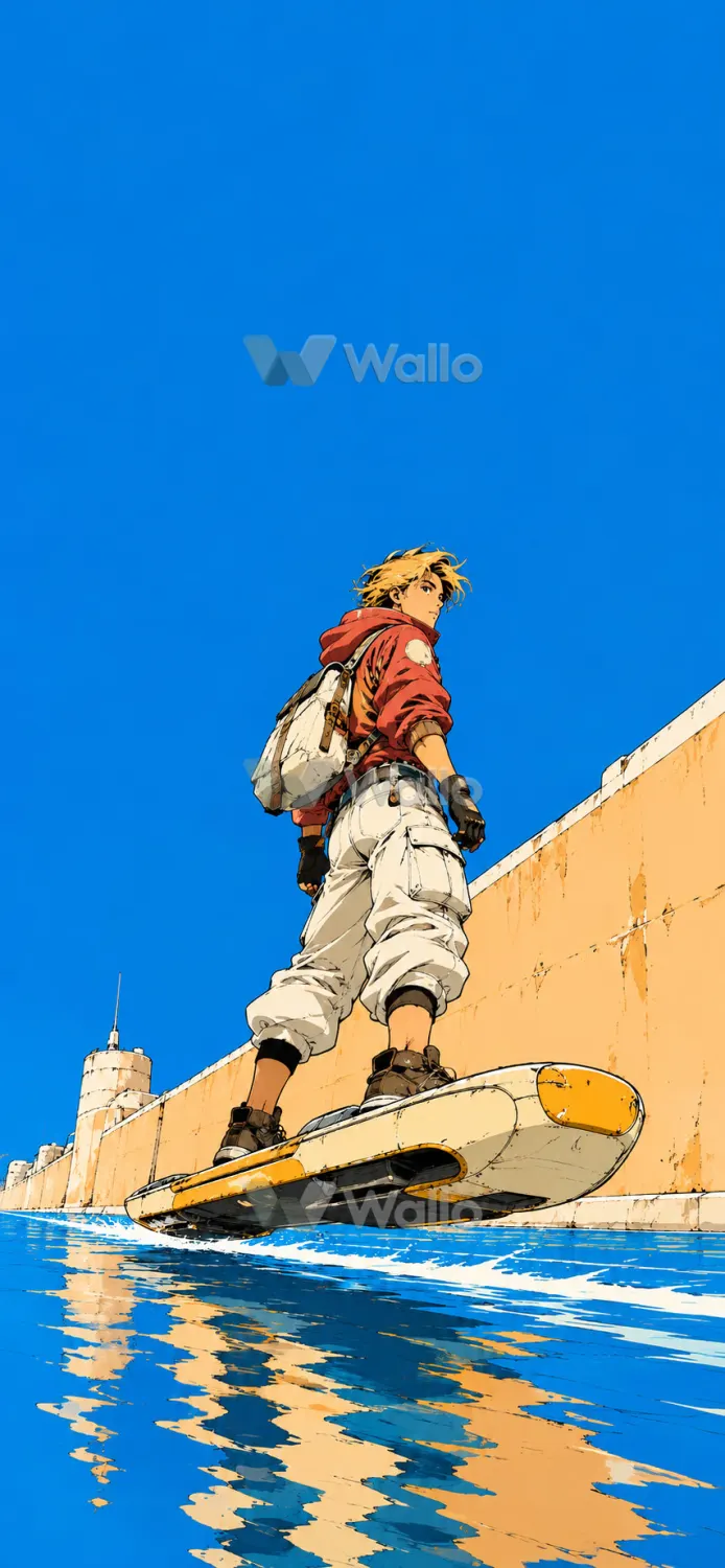 Retro Anime Journey Under Open Sky