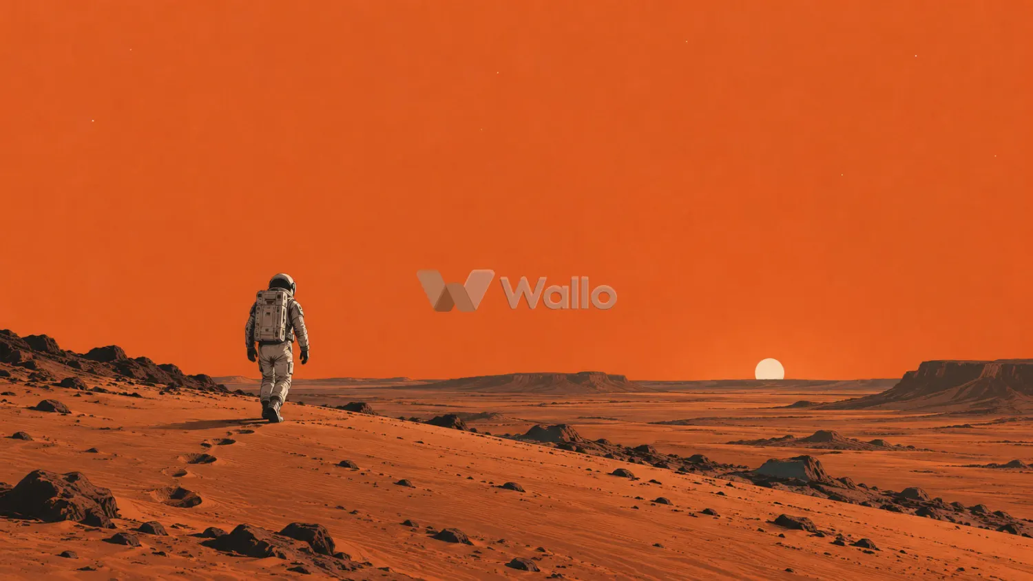 Solitary Astronaut on the Ochre Dune