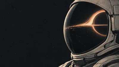 Astronaut Helmet with Gargantua Reflection 6