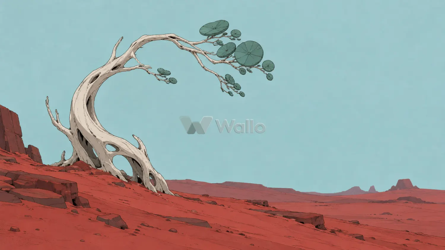 Ivory Tree, Jade Leaves, Red Sand